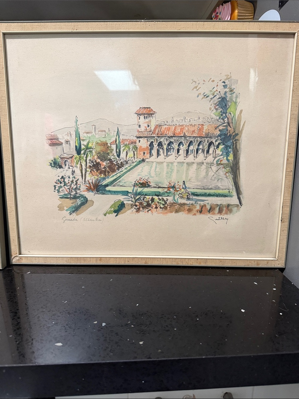 2 Watercolor Landscape Print in Muted Greens and Terracotta